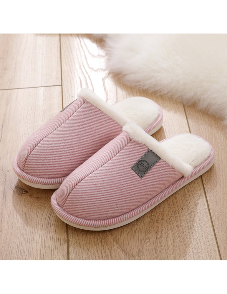 Women Casual Solid Color Closed Toe Flat Comfortable Warm Home Shoes