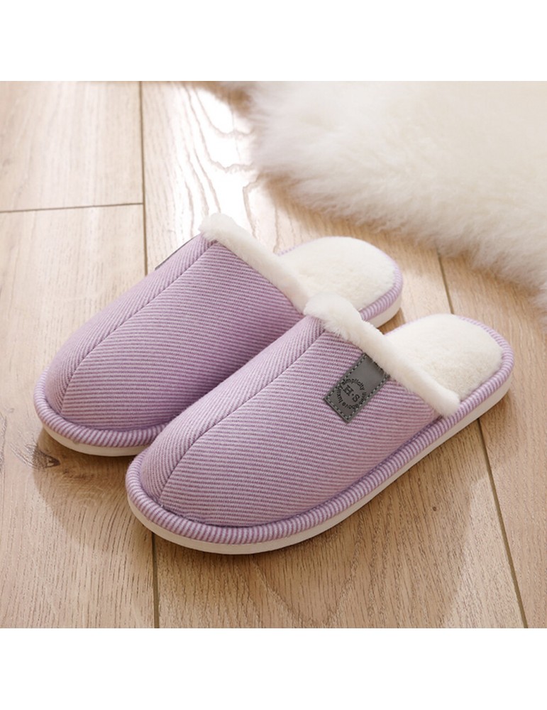 Women Casual Solid Color Closed Toe Flat Comfortable Warm Home Shoes