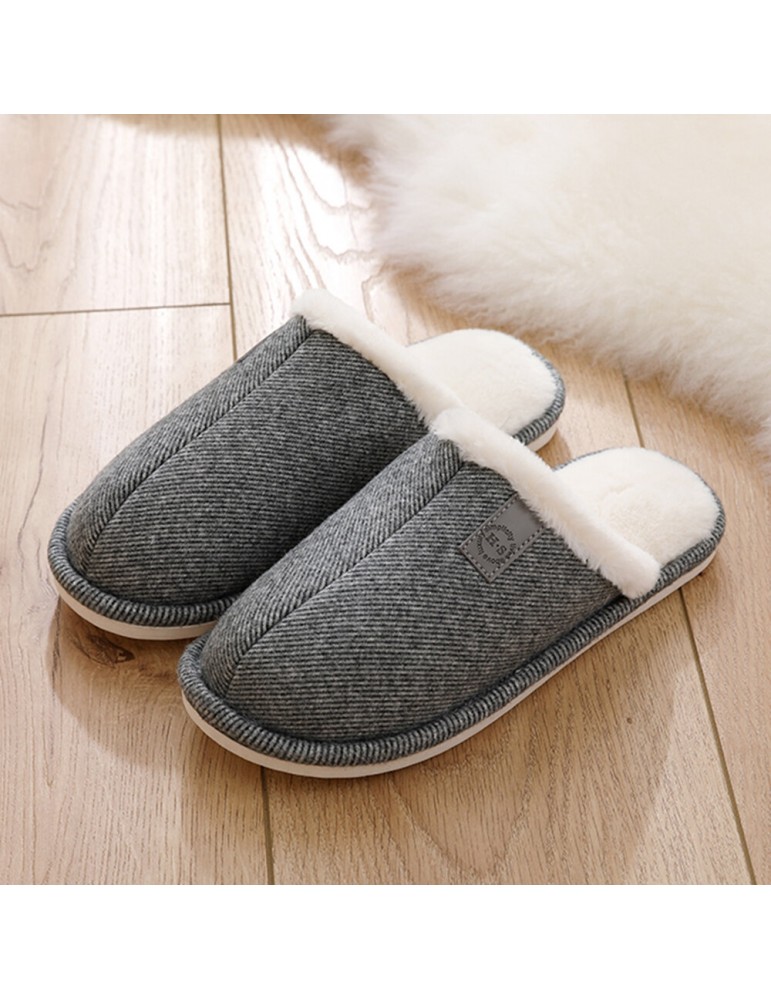 Women Casual Solid Color Closed Toe Flat Comfortable Warm Home Shoes