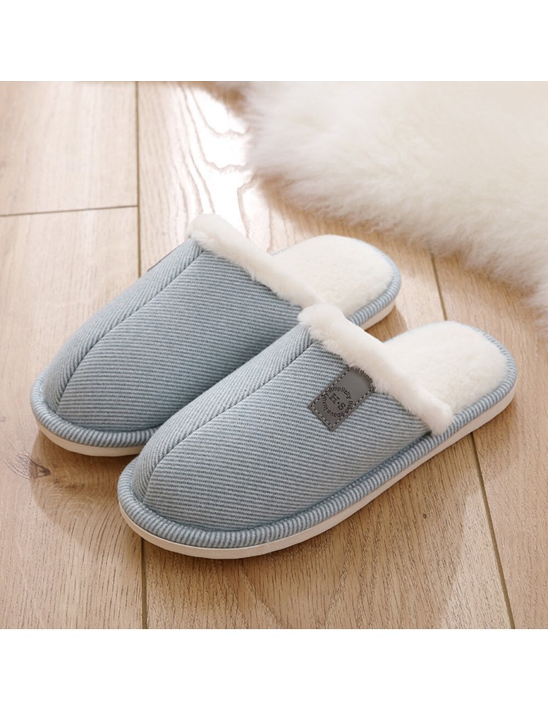 Women Casual Solid Color Closed Toe Flat Comfortable Warm Home Shoes