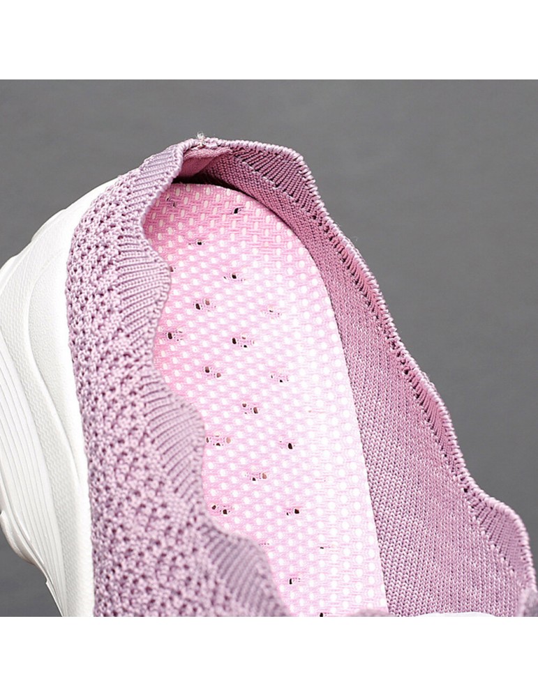 Women Mesh Solid Color Platform Backless Shoes